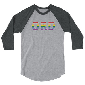 Chicago O'Hare International Airport Pride - 3/4 sleeve raglan shirt