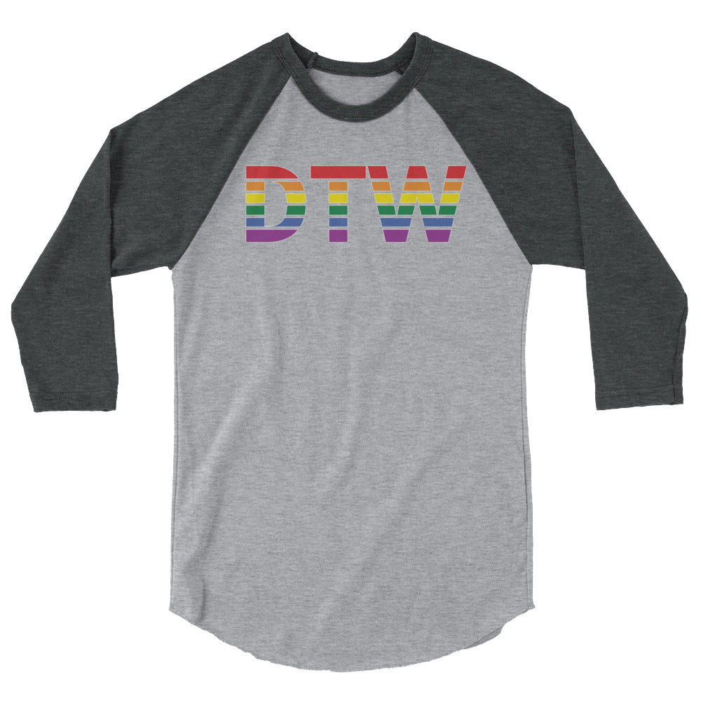 Detroit Metropolitan Airport Pride 3/4 sleeve raglan shirt