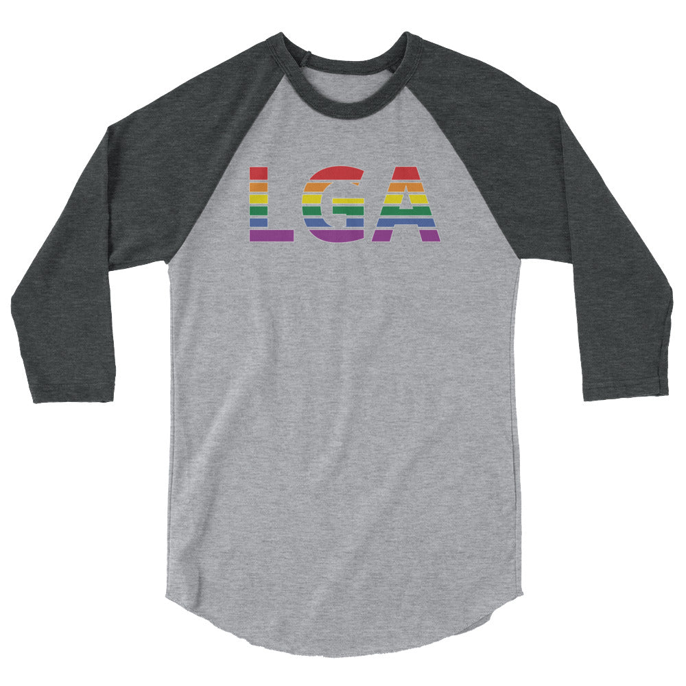 New York LaGuardia Airport Pride 3/4 sleeve raglan shirt