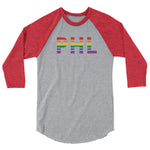 Philadelphia International Airport Pride 3/4 sleeve raglan shirt