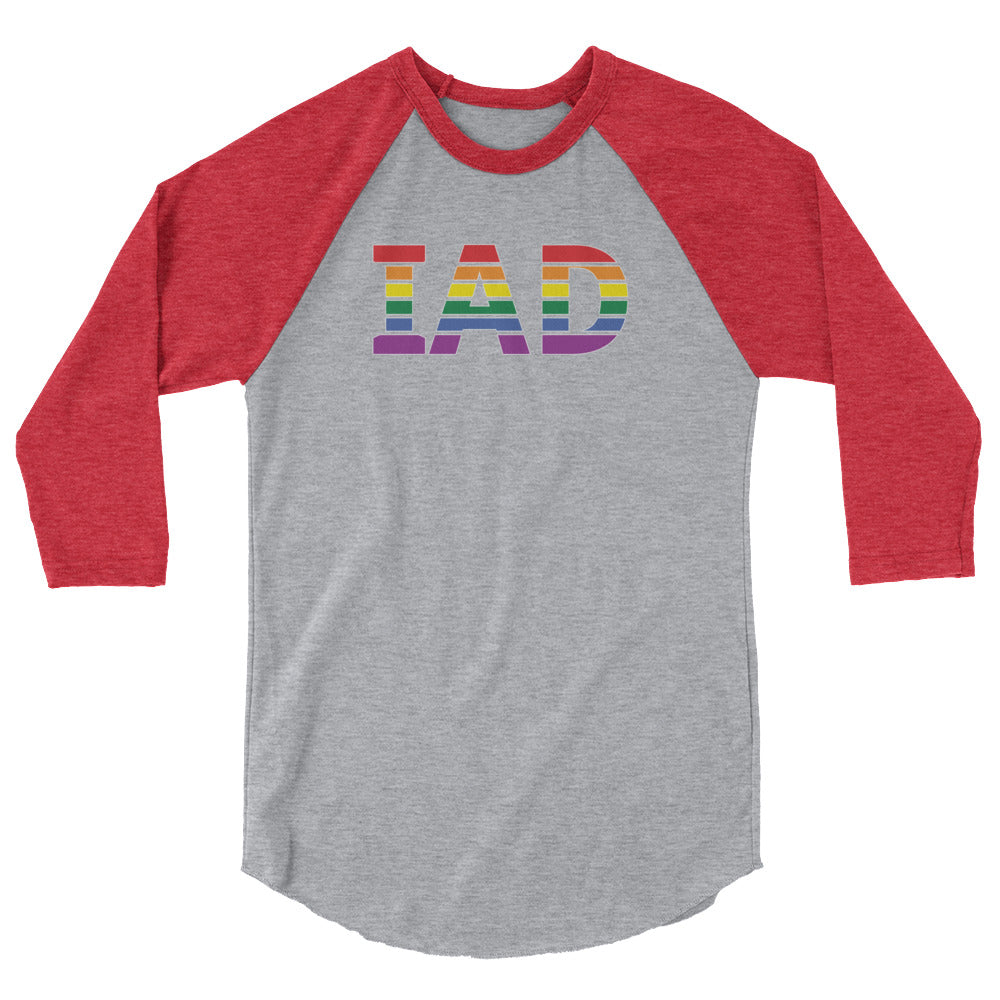 Washington Dulles International Airport Pride 3/4 sleeve raglan shirt