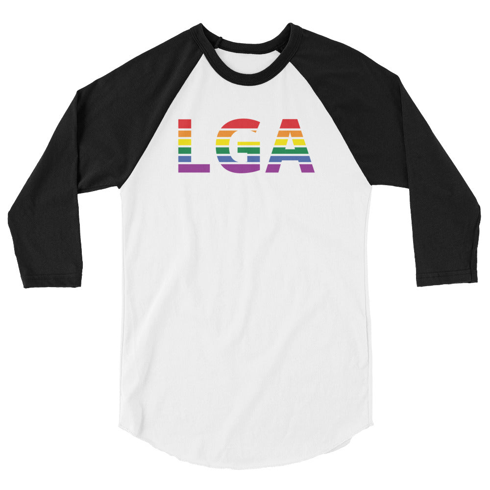 New York LaGuardia Airport Pride 3/4 sleeve raglan shirt