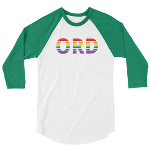 Chicago O'Hare International Airport Pride - 3/4 sleeve raglan shirt