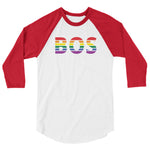 Boston Logan International Airport Pride 3/4 sleeve raglan shirt