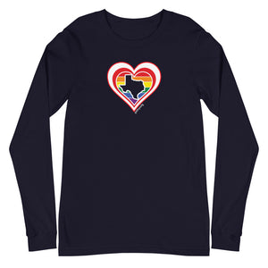 Texas Retro Pride Heart - Unisex Long Sleeve Tee