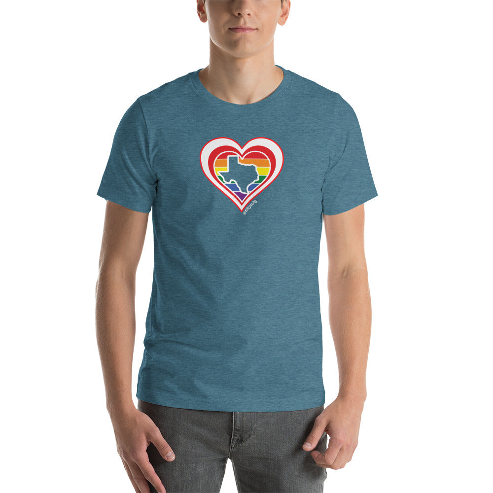 Texas Retro Pride Heart - Short-Sleeve Unisex T-Shirt