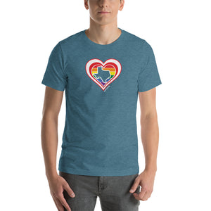 Texas Retro Pride Heart - Short-Sleeve Unisex T-Shirt