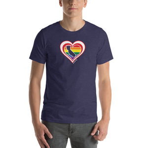 California Retro Pride Heart - Short-Sleeve Unisex T-Shirt