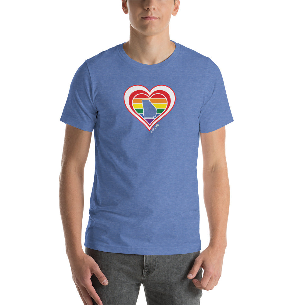 Georgia Retro Pride Heart - Short-Sleeve Unisex T-Shirt