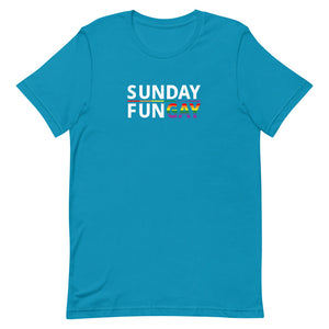 Sunday FunGAY with Pride bannder - Short-sleeve unisex t-shirt