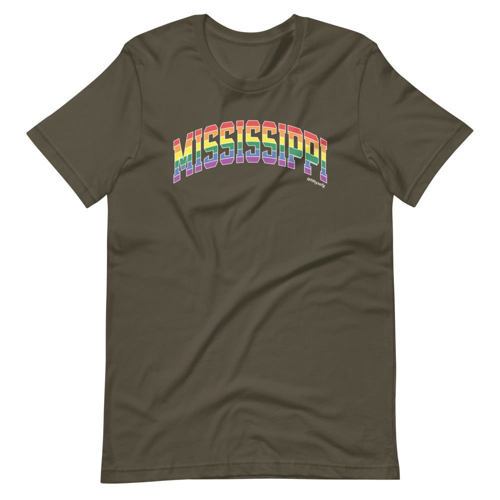Mississippi Varsity Arch Pride - Short-sleeve unisex t-shirt