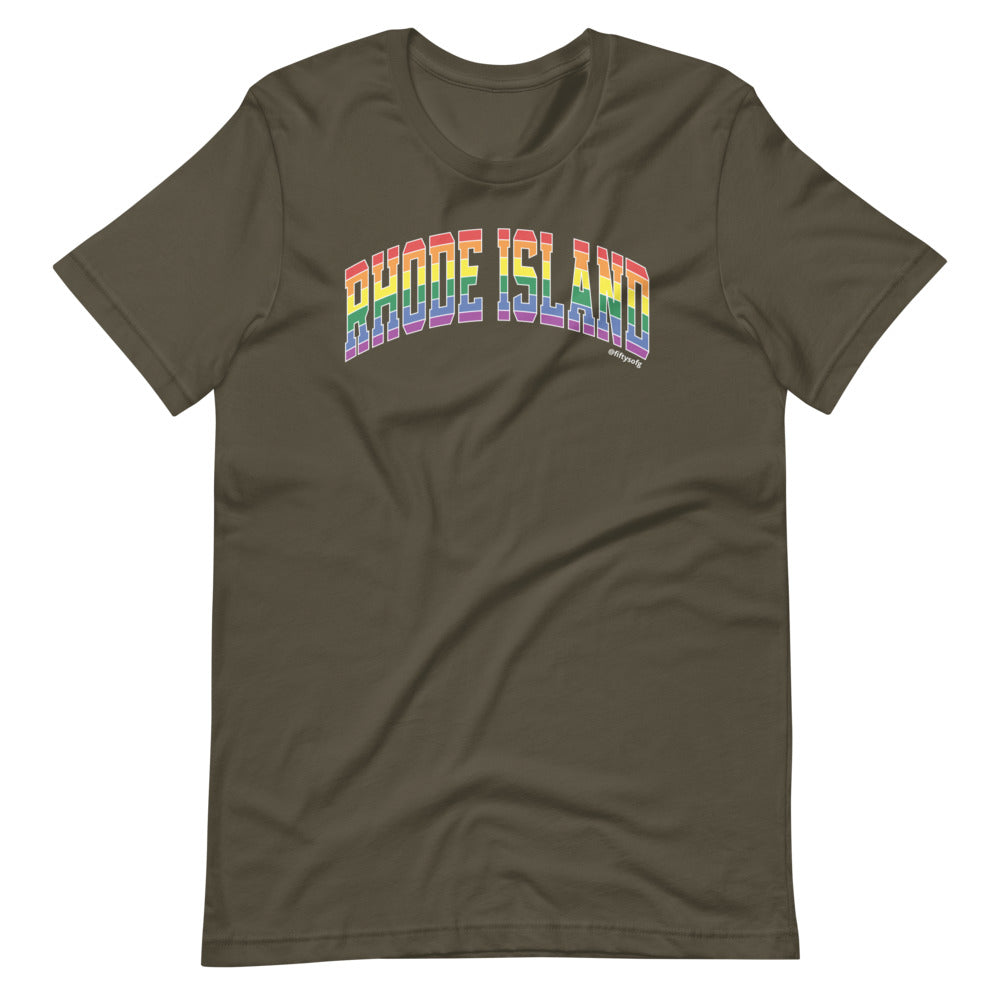 Rhode Island Varsity Arch Pride - Short-sleeve unisex t-shirt