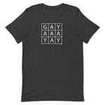 YAY GAY - Tic-tac-toe Crossword - Unisex t-shirt
