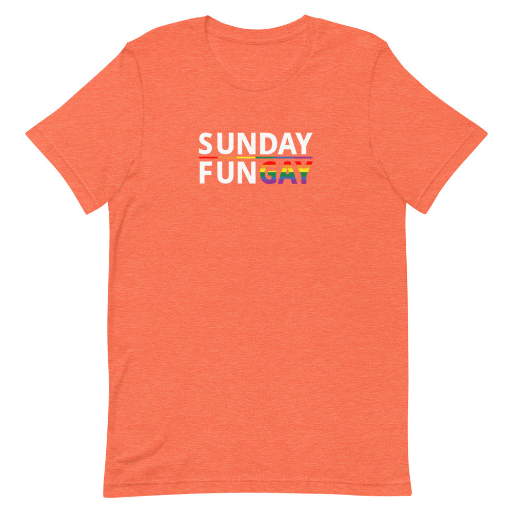 Sunday FunGAY with Pride bannder - Short-sleeve unisex t-shirt