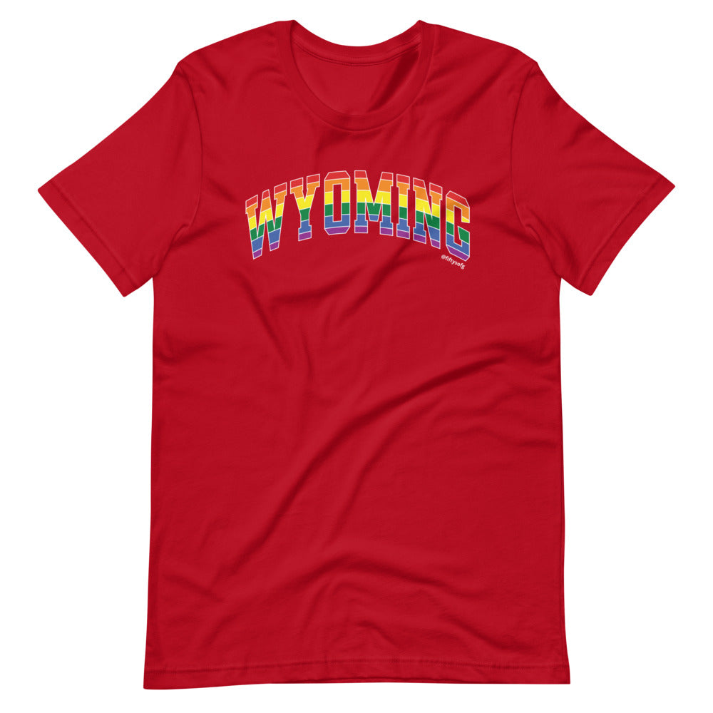 Wyoming Varsity Arch Pride - Short-sleeve unisex t-shirt