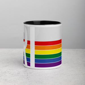 Rhode Island Retro Pride Flag - Mug with Color Inside