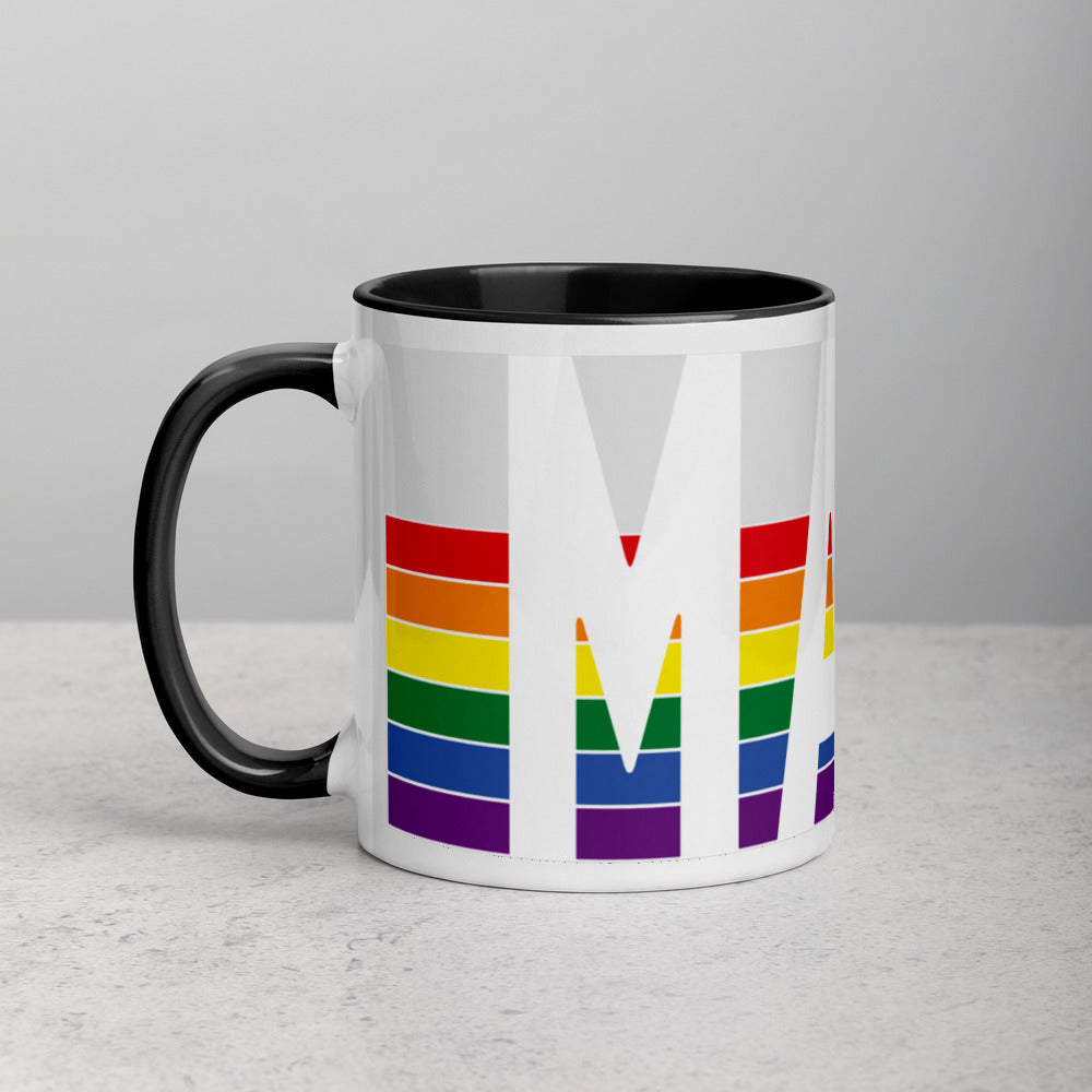 Massachusetts Retro Pride Flag - Mug with Color Inside