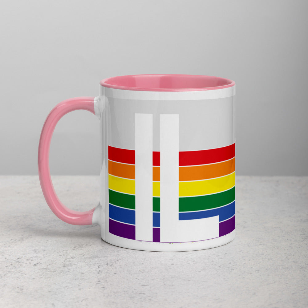Illinois Retro Pride Flag - Mug with Color Inside