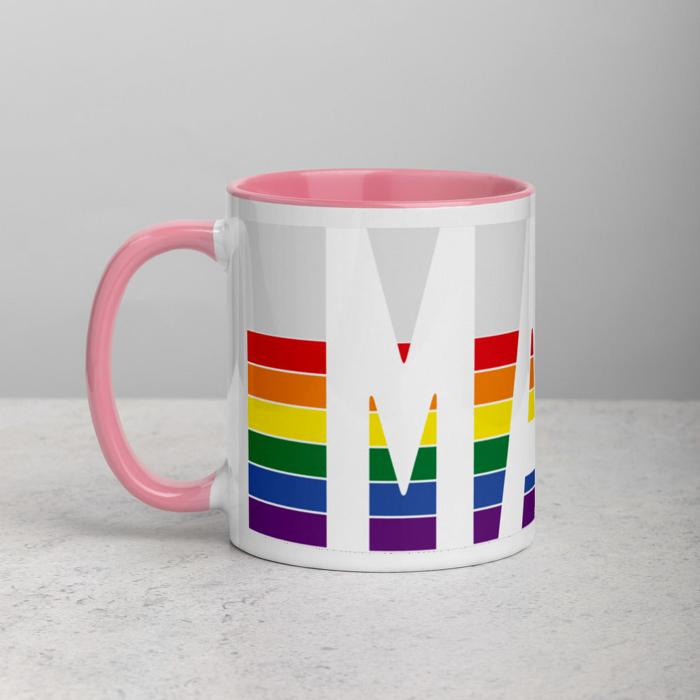Massachusetts Retro Pride Flag - Mug with Color Inside