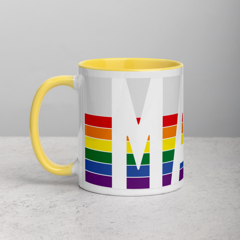Massachusetts Retro Pride Flag - Mug with Color Inside